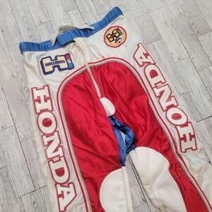 Men's Vintage Hallman USA Honda Red Blue Padded Motocross Racing Pants Size 32